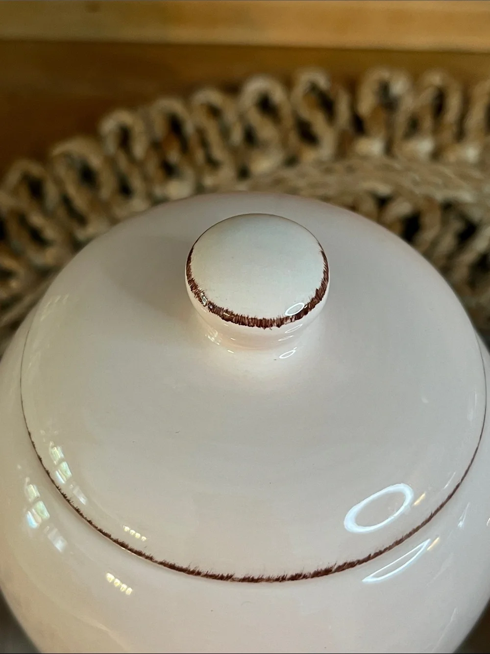 Pottery Barn-Morning Story- Creamer&Sugar Bowl W/Lid and Tray- Discontinued